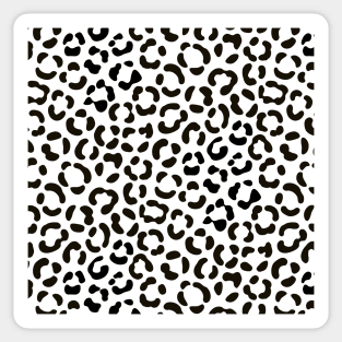 Trendy Black and White Leopard Print Pattern Sticker